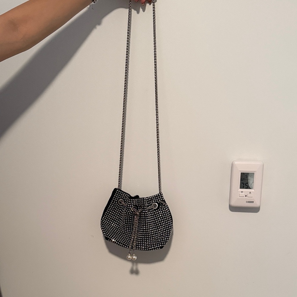 Elegant Black Rhinestone Women's Bag
